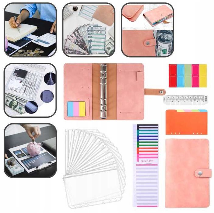 PLANER BUDŻETOWY Oszczędnościowy Segregator Wydatków Zestaw A6