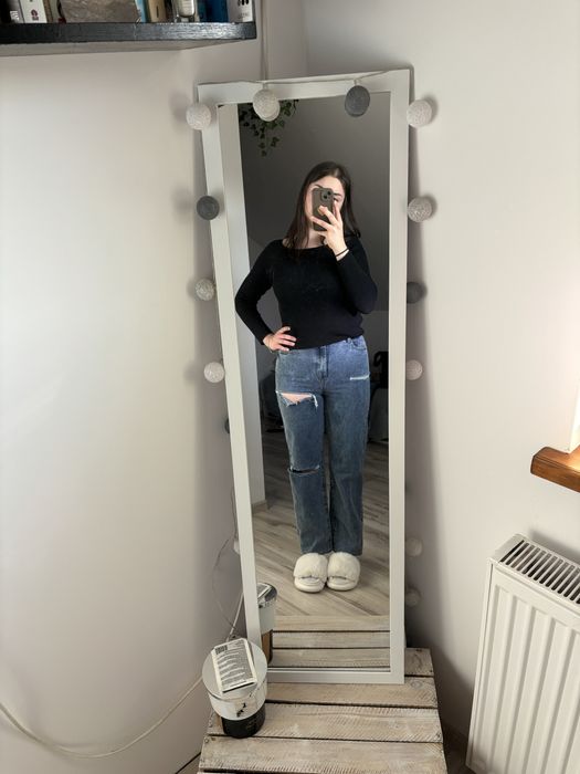 Spodnie baggy jeans moda prettylittlething nowe z metka 40