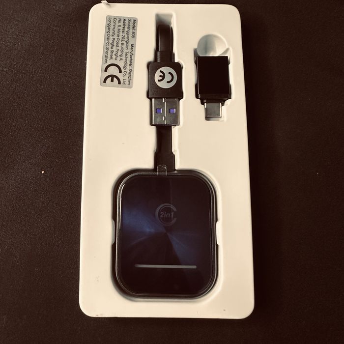 Adaptador pen usb Wireless CarPlay & Android Auto 2 em 1