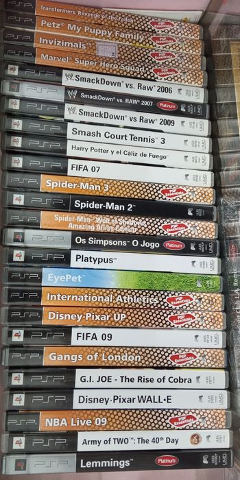 PSP jogos Harry Potter, Lego, Burnout, Spiderman, street fighter, Buzz