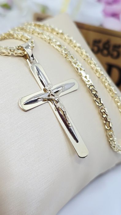 Złota zawieszka Krzyż próba 585 14k waga 3.19g