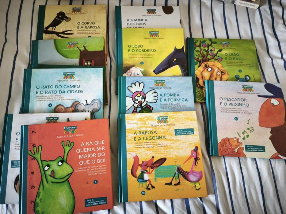 Coleção de 12 livros,  as  fábulas de la fontaine