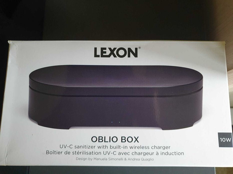 Ładowarka bezprzewodowa Lexon Oblio Box LH69 Dezynfekcja UV NOWA