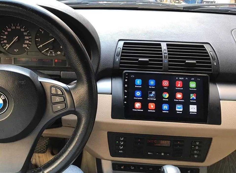 (NOVO) Rádio 2DIN BMW E39 • X5 • [4+32GB] • Android GPS • 520 E53 530