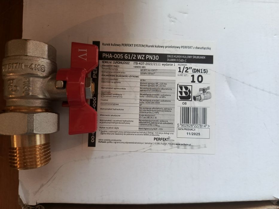 Кран кульовий з американкою 1/2" Perfexim PHA-005 PN30 (Польща), новий