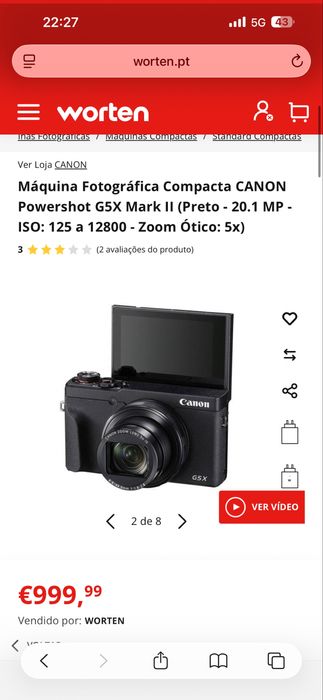 maquina fotografica canon g5x como nova