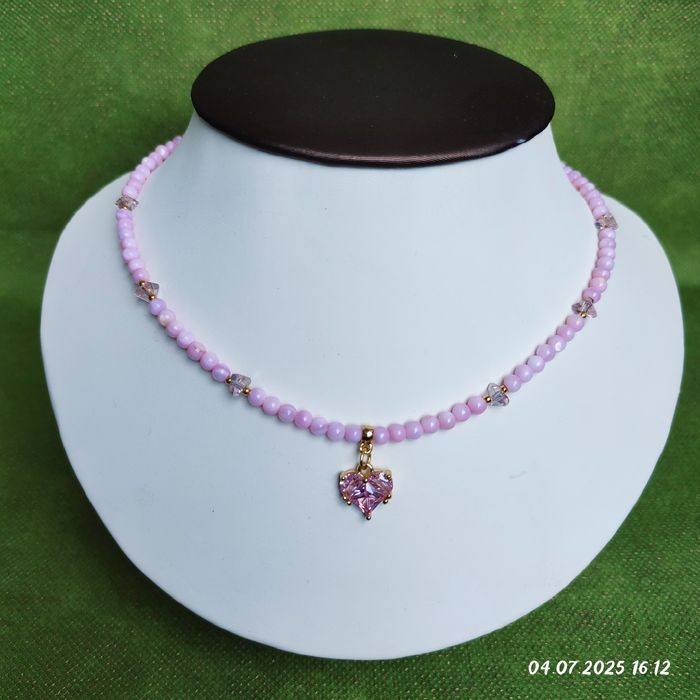 Чокери кришталь, шпінель, перламутр