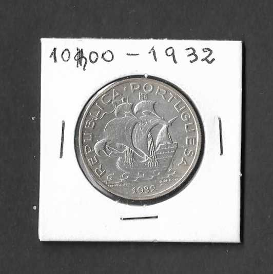 Moeda de 10 escudos. Portugal 1932