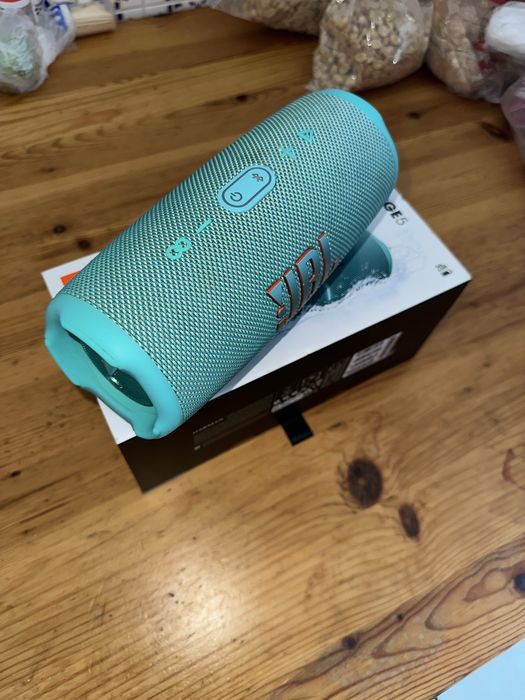JBL Charge 5 Original Turquesa – Excelente Estado + Caixa