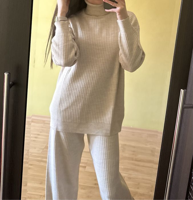 Костюм в рубчик зимовий famo бежевий s-m