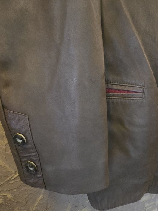 Elegancka niemiecka bawarska kurtka marynarka skórzana myśliwska M.