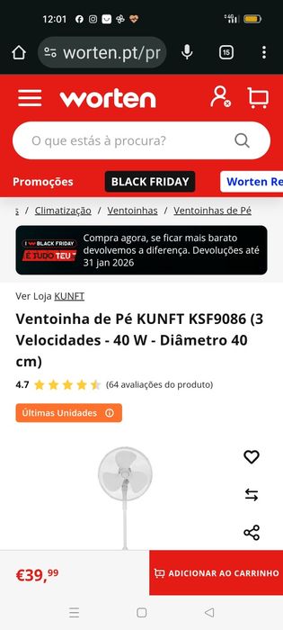 Vendo ventoinha  usada