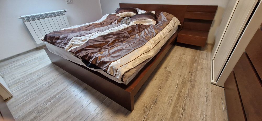 MALM zestaw łóżko 160 +szafki nocne + zestaw 3 komód