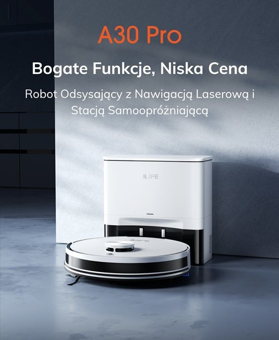 Nowy Robot ILIFE A30 Pro  Odkurzanie Mopowanie Laser LIDAR odkurzacz
