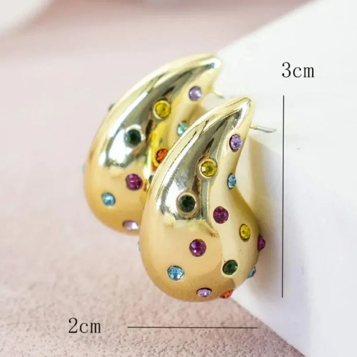 Pozłacane kolczyki ozdobne lekkie krople