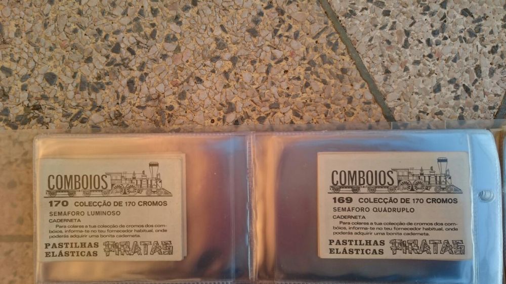 Colecção 170 cromos comboios pastilhas pirata anos 70