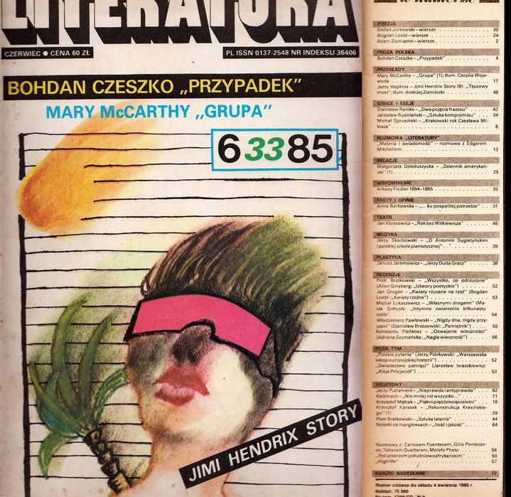 Miesięcznik "Literatura" (1984 - 1986) - numerów 7.