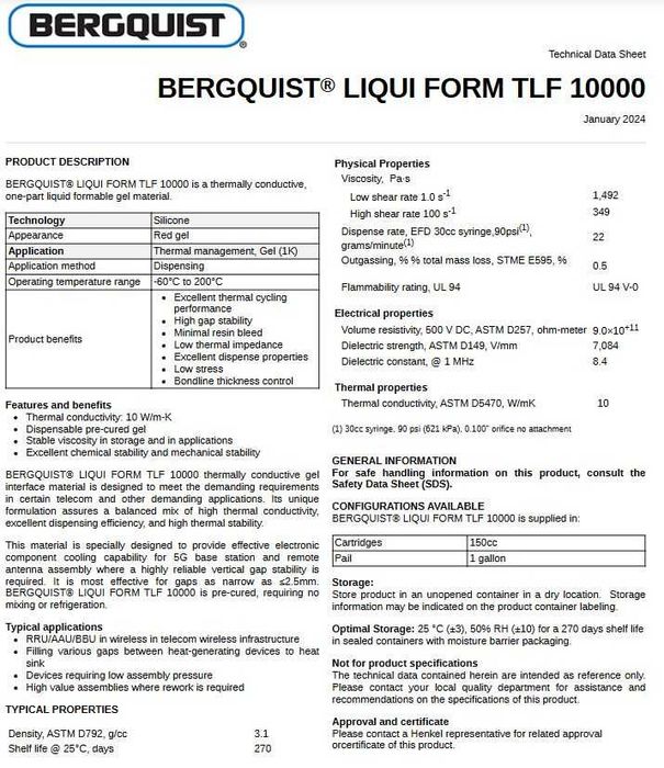 Рідка термопрокладка Bergquist 10Вт/мК 50 грам Laird TPutty 607