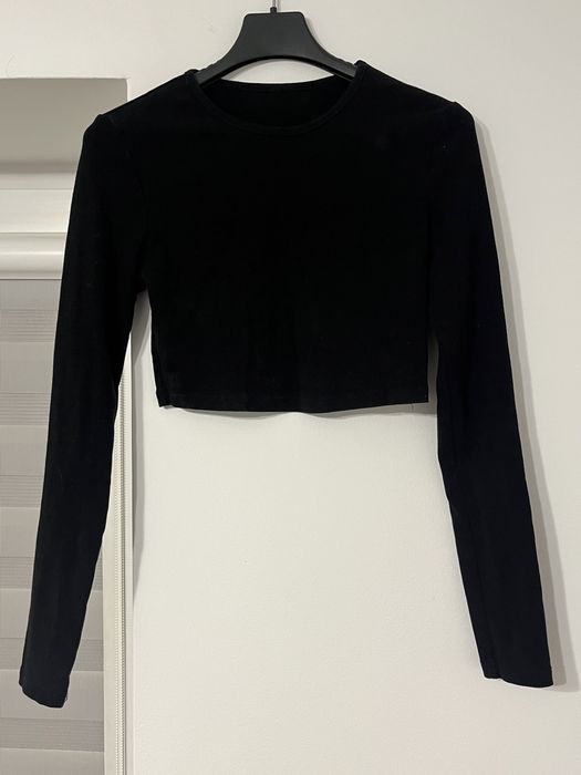 czarny crop top SHEIN - rozmiar XS /34