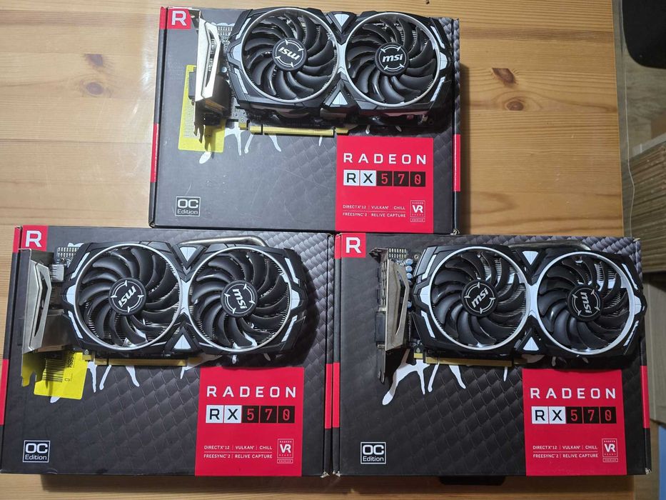 3x Radeon RX 570 Armor 8G OC zadbane