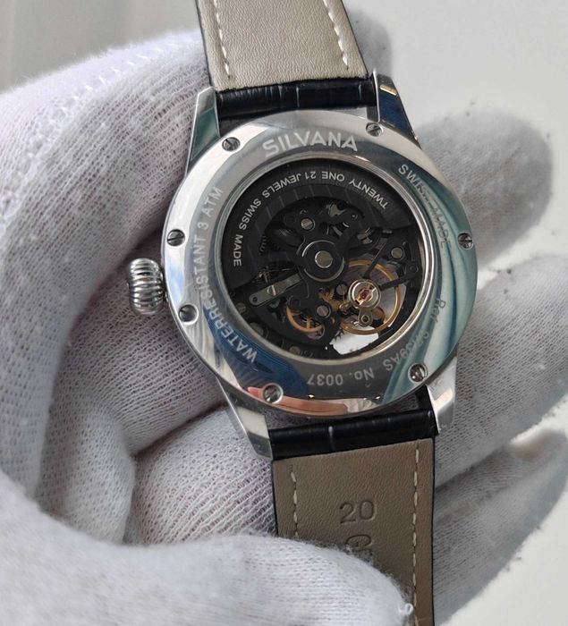Чоловічий годинник Silvana Skeleton SR39AS Swiss made 39 mm Sapphire
