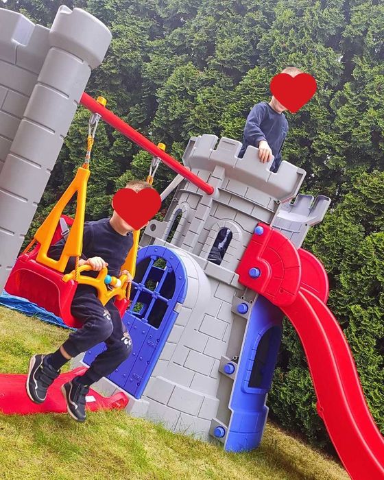 Duży domek ogrodowy, wieża, huśtawka, zjeżdżalnia 166cm