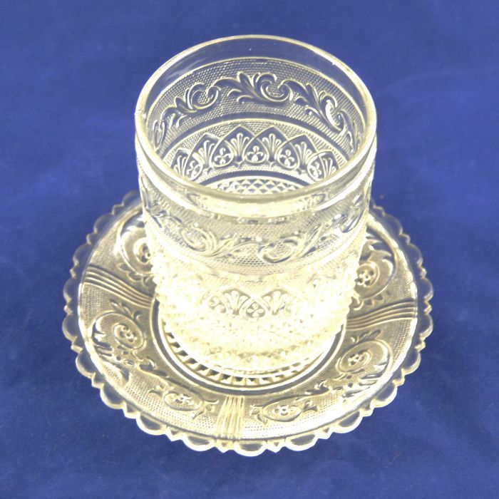 Copo e prato em Cristal – Séc. XIX