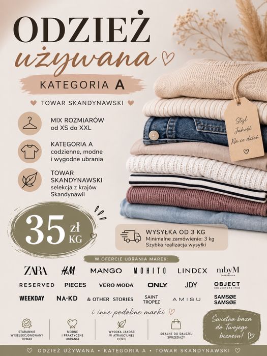 Odzież używana kategoria A ze Skandynawii