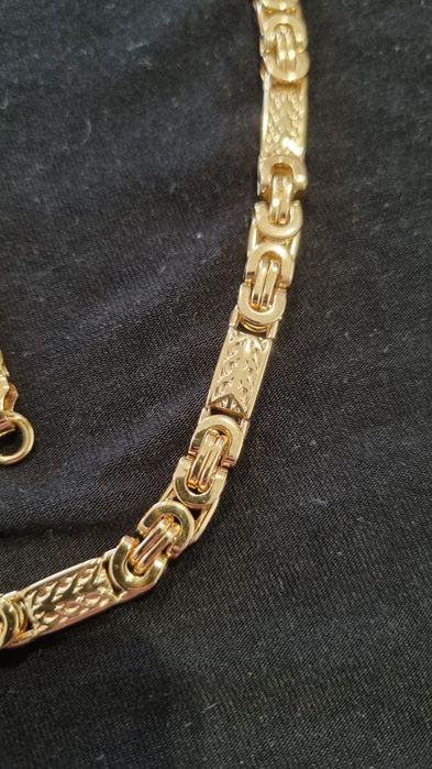 Komplet zloty lancuszek + bransoleta stal chirurgiczna NOWY!