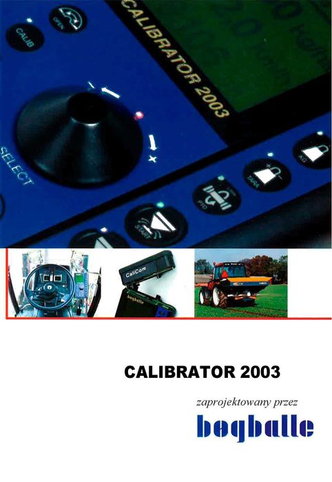 Instrukcja Bogballe M L B Calibrator Uniq,  ICON, ZURF, TOTZ, 2003