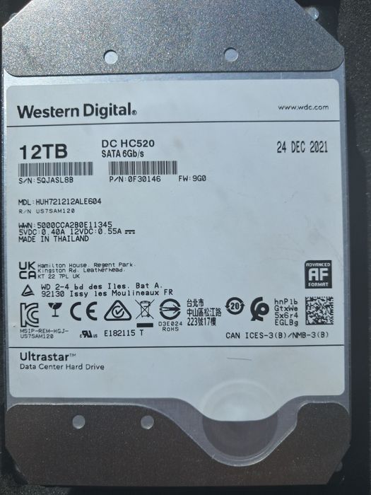 Продам HDD 3.5 SATA та SAS Toshiba Seagate, WD 6 8 10 12 14 16 Tb SMAR