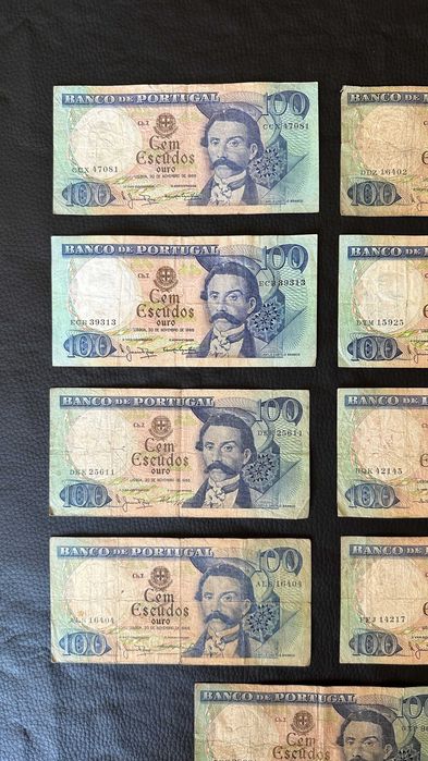 Lote 9 Notas - 100 Escudos - 1965
