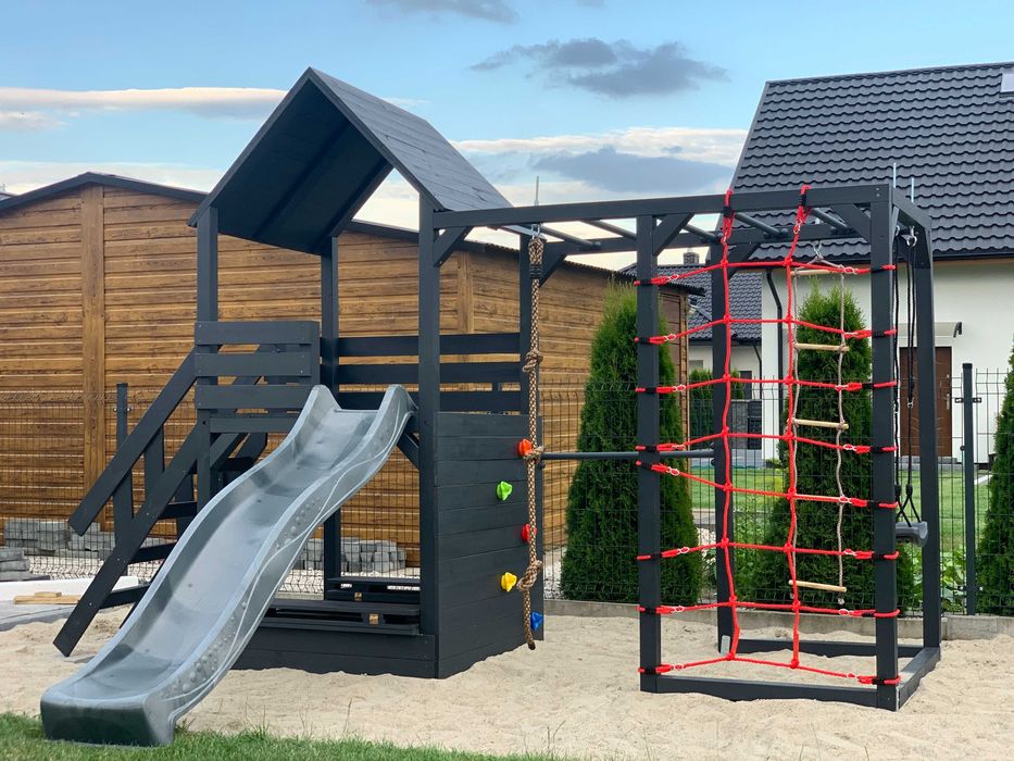PROMOCJA - Plac zabaw - Zosia - Drewniany - Domek - Zjeżdżalnia