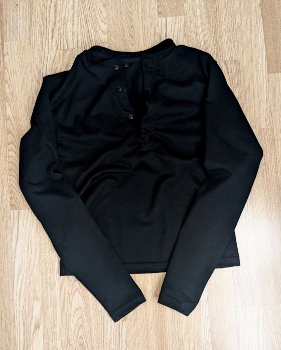 Henley black rib longsleeve old money archive opium no faith studios racer jaded олд мані діловий стиль лонгслів хенлі чорний