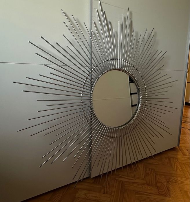 Lindo Espelho prateado grande com 1,19m