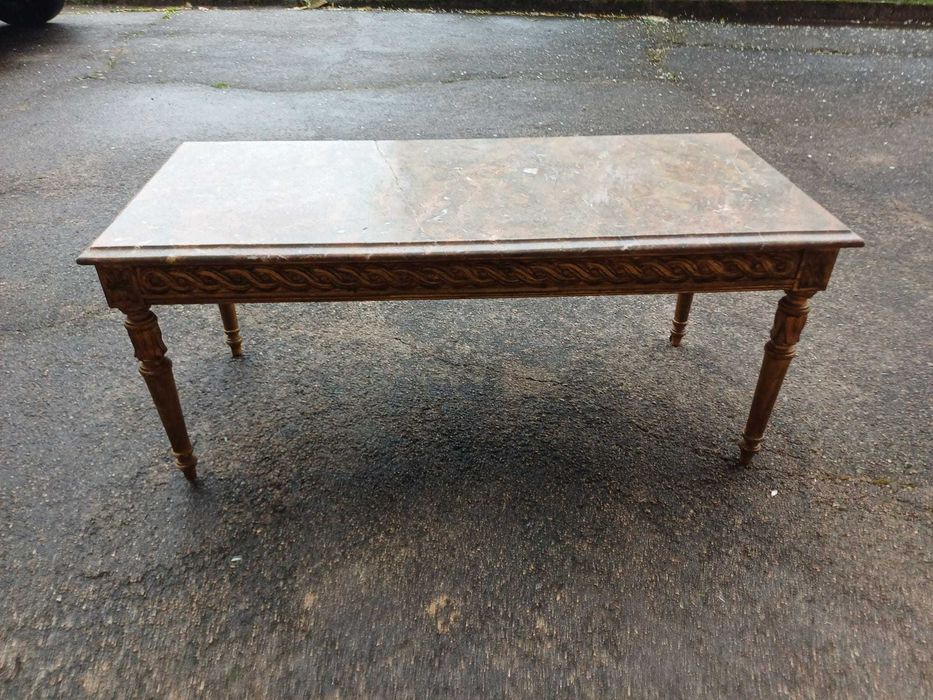 Set of 2 coffee tables with stone tops