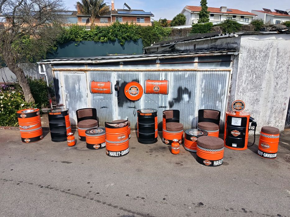 Mobiliário Bidões personalizados Harley Davidson (ler descrição)