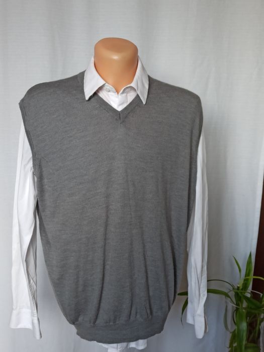 Sg Wełniana kamizelka męska L , XL wool szara kamizelka L, XL
