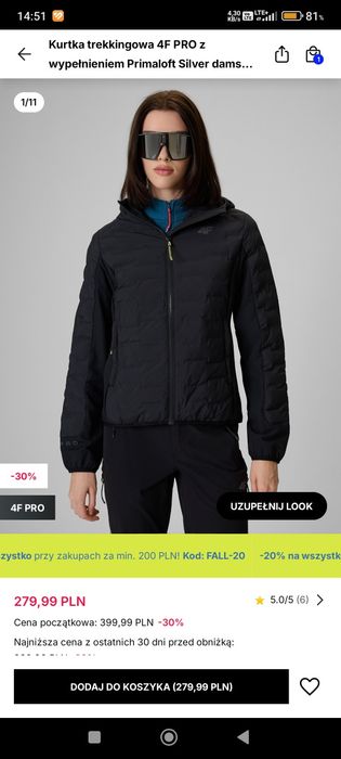 Kurtka trekkingowa 4f pro