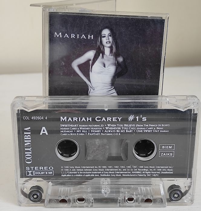 Kaseta magnetofonowa Mariah Carey "#1's"Oryginalna, używana.
