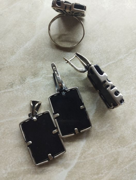 Кольцо и серьги ,подвес серебро