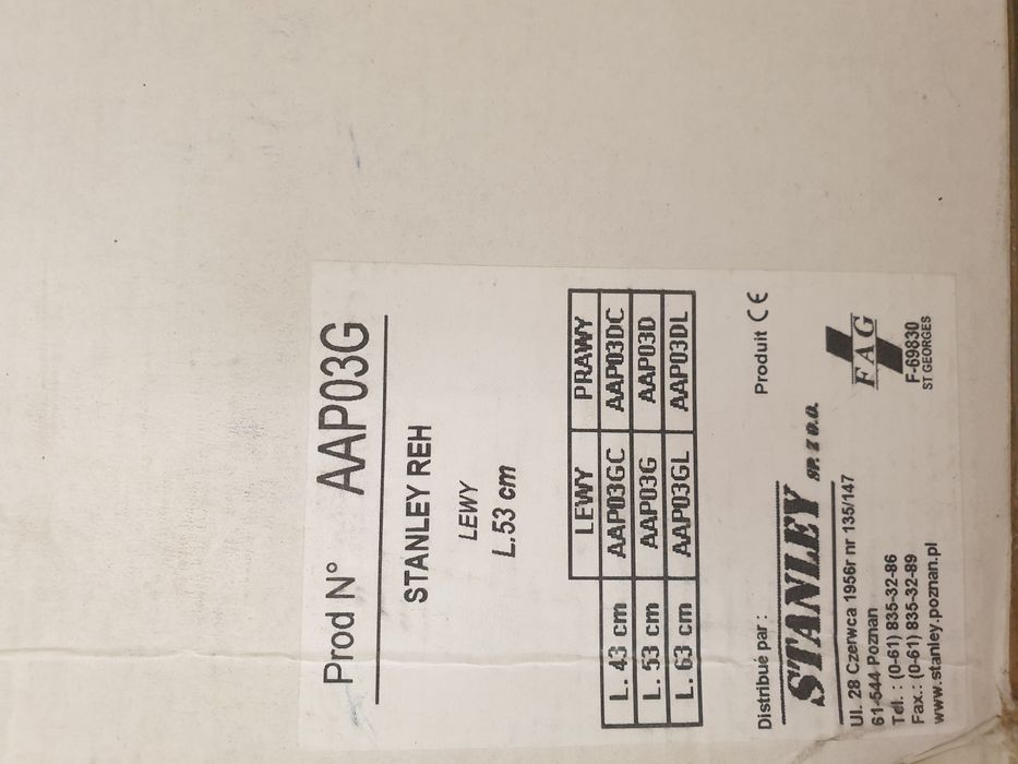 Orteza na kolano noga Lewa  długość 53cm