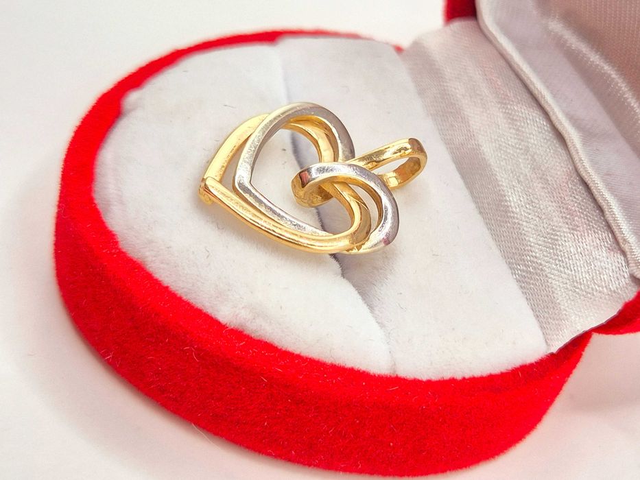 Złota zawieszka Serce 585 (14K) Serduszko Dwa Serca