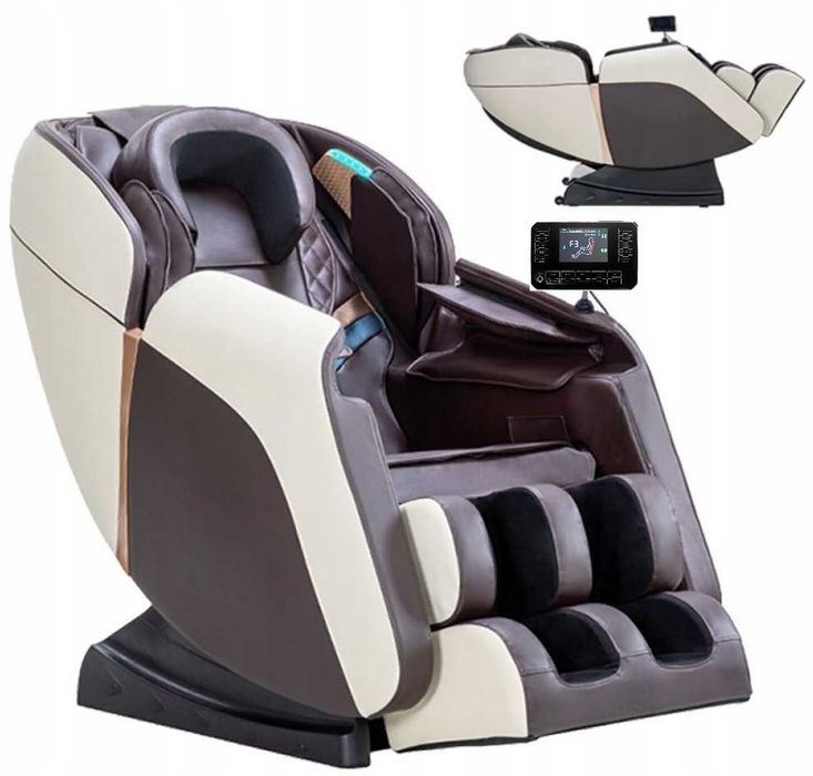 Fotel masujący rozkładany do salonu RELAX LED głośniki 3 kolory