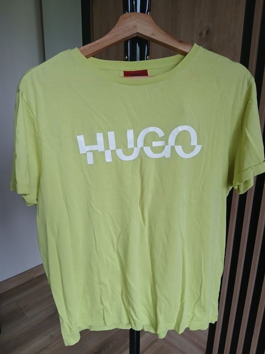 Limonkowy t-shirt Hugo Boss