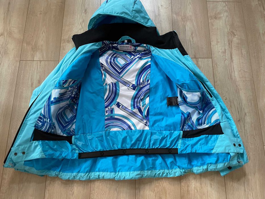 Kurtka Emilio Pucci x Rossignol błękitno-turkusowa luksus