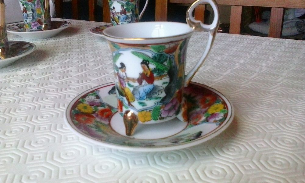 Conjunto de 6x chávenas japonesas com motivo asiático - Impecável