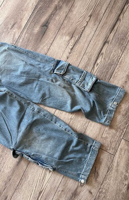 Spodnie jeansowe ZARA multipocket szerokie bojówki r. 34 (M)