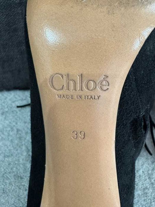 Chloé Heels Fringe Ankle Boots 39 buty na obcasie botki z frędzlami
