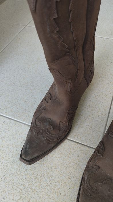 Botas texanas homem cabedal